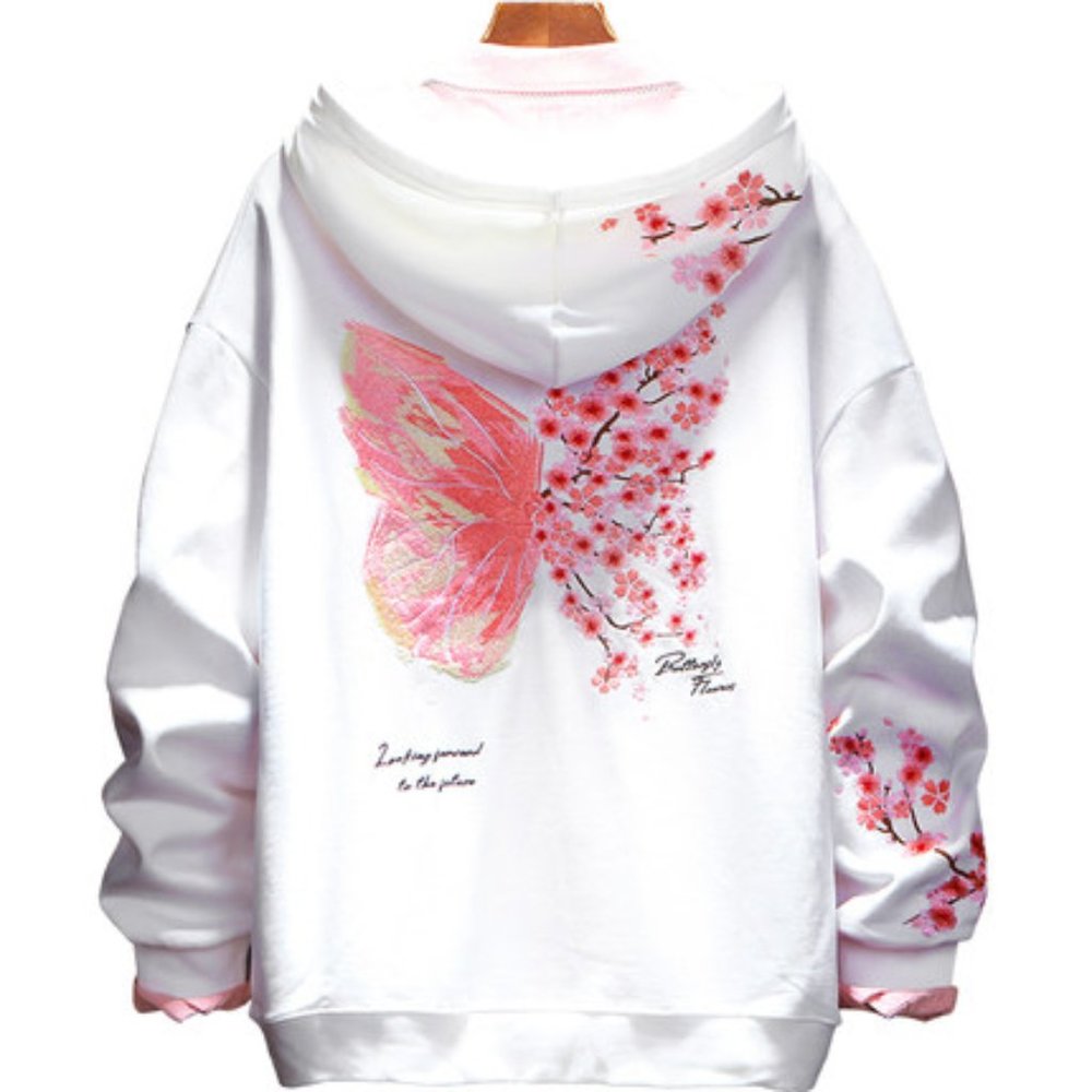 Embroidered hoodie butterfly. Master stitch-works.